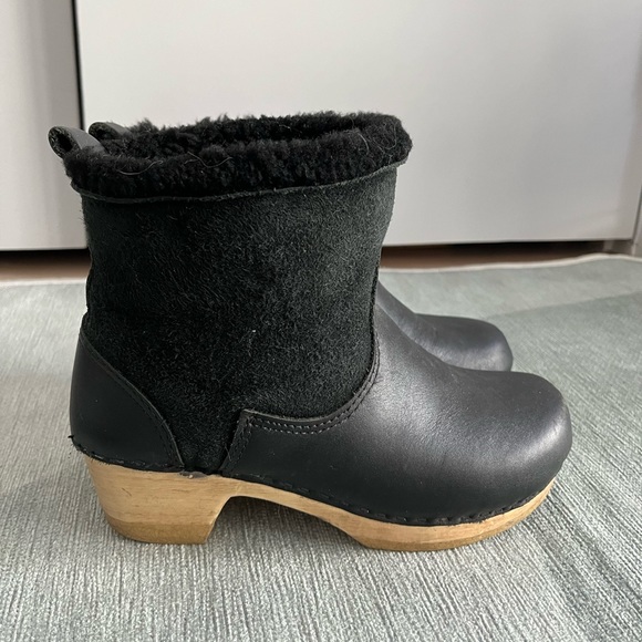No. 6 Shoes - No. 6 Black Ankle Boots with Wooden Heel